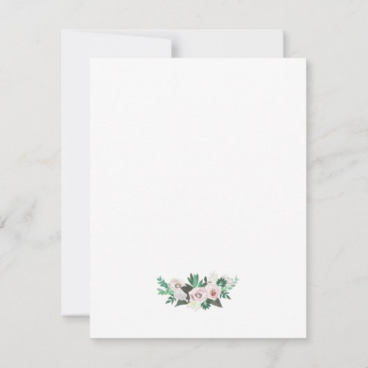 Waterverf Bloemen Wit Groen Bruiloft RSVP (Achterkant)