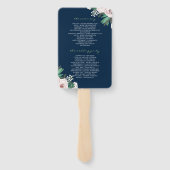 Waterverf Bloemen Wit Groen Huwelijksprogramma Handwaaier (Achterkant)