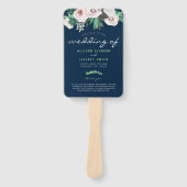 Waterverf Bloemen Wit Groen Huwelijksprogramma Handwaaier (Voorkant)