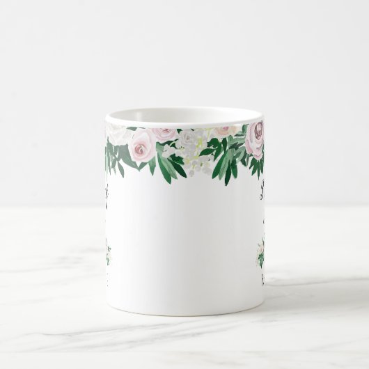 Waterverf Bloemen Wit Groen Maid van Honor Favor Koffiemok (Center)