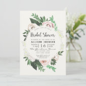 Waterverf Bloemen Wit Groen Vrijgezellenfeest Kaar Kaart (Staand voorkant)