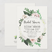 Waterverf Bloemen Wit Groen Vrijgezellenfeest Kaar Kaart (Voorkant / Achterkant)