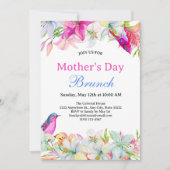 Waterverf Bloemen Wit Moederdag Brunch Kaart (Voorkant)