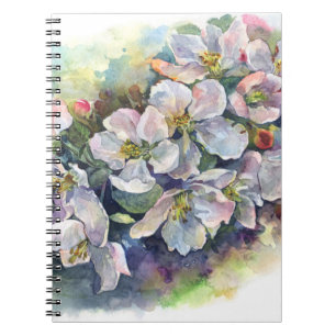 Waterverf bloemen witte appelbloem illustratie notitieboek