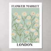 Waterverf Bloemen Witte Daisy Flower Market Poster (Voorkant)