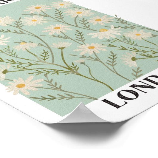 Waterverf Bloemen Witte Daisy Flower Market Poster (Hoek)