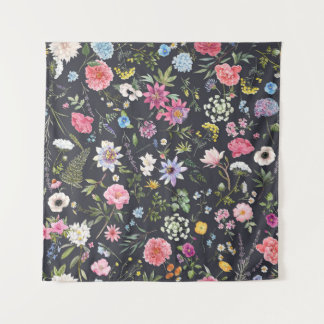 Waterverf Bloemen: Zacht zomerpatroon. Wandkleed