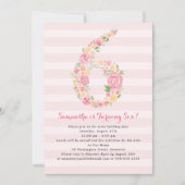 Waterverf Bloemen ZES 6e Verjaardag Kaart (Voorkant)