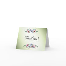 Waterverf bloemen Zien Dank je wel blanco binnenin