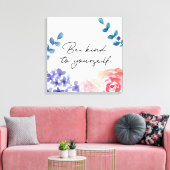 Waterverf bloemen zijn aardig voor uzelf inspirati canvas afdruk (Insitu (Woonkamer))