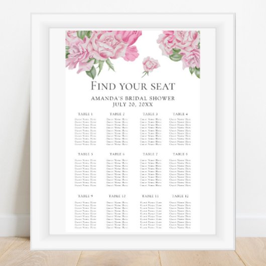 Waterverf bloemen zitkaart poster