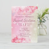Waterverf Bloemen Zoet Zestien Feestuitnodiging Kaart (Staand voorkant)