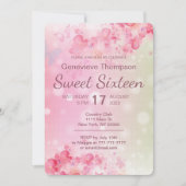 Waterverf Bloemen Zoet Zestien Feestuitnodiging Kaart (Voorkant)
