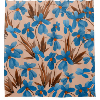 Waterverf Bloemen Zomer Print Patroon Douchegordijn