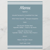 Waterverf Bloemen Zomerbruiloft Blauw Groen Menu (Achterkant)