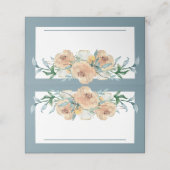 Waterverf Bloemen Zomerbruiloft Blauw Groen Plaatskaartje (Buitenkant ongevouwen)