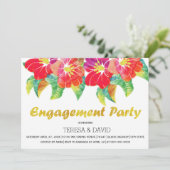 Waterverf bloemen zomerbruiloft verloffeest kaart (Staand voorkant)