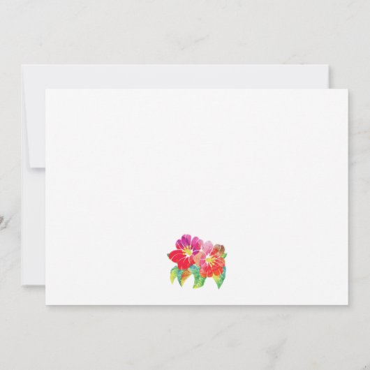 Waterverf bloemen zomerbruiloft verloffeest kaart (Achterkant)