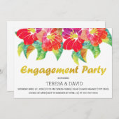 Waterverf bloemen zomerbruiloft verloffeest kaart (Voorkant / Achterkant)