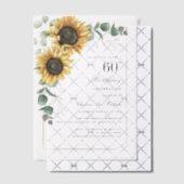 Waterverf Bloemen Zonnebloem 60ste Verjaardagsfees Vellum Uitnodigingen (Offset (Uitnodiging))
