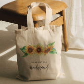 Waterverf Bloemen Zonnebloem Bruidsmeisje Tote Bag