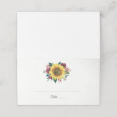 Waterverf Bloemen Zonnebloem Bruiloft Plaatskaartje (Buitenkant ongevouwen)