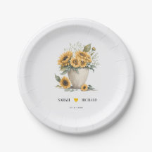 Waterverf Bloemen Zonnebloem Bruiloft Receptie