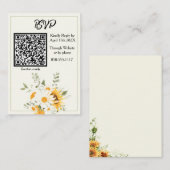 Waterverf Bloemen Zonnebloem Daisy RSVP Informatiekaartje (Voorkant / Achterkant)