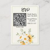 Waterverf Bloemen Zonnebloem Daisy RSVP Informatiekaartje (Voorkant)