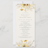 Waterverf Bloemen Zonnebloem Trouwprogramma's (Voorkant)