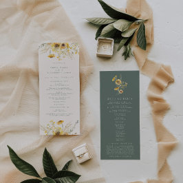 Waterverf Bloemen Zonnebloem Trouwprogramma's