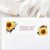 Waterverf Bloemen Zonnebloemen Bourgondische Rozen Etiket (Insitu)