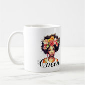 Waterverf Bloemen Zwart Afro Vrouw met Monogram Koffiemok (Links)