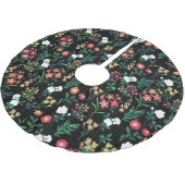  Waterverf Bloemen Zwart Botanisch Kerstboom Rok (Gekanteld)