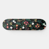  Waterverf Bloemen Zwart Botanisch Persoonlijk Skateboard (Horizontaal)