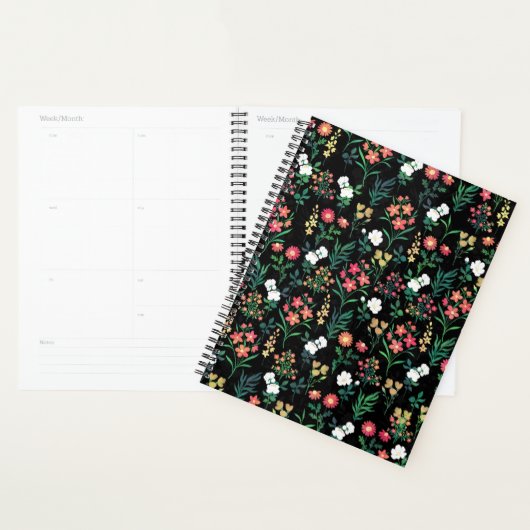  Waterverf Bloemen Zwart Botanisch Planner (Display)