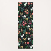 Waterverf Bloemen Zwart Botanisch Yogamat (Voorkant)