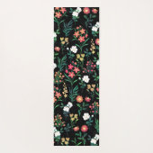 Waterverf Bloemen Zwart Botanisch Yogamat (Achterkant)