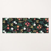 Waterverf Bloemen Zwart Botanisch Yogamat (Voorkant (horizontaal))