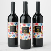 Waterverf Bloemen Zwart Goud Toevoegen logo Profes