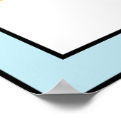  Waterverf Bloemen Zwart Lijnen Blauwe Rand Poster (Hoek)