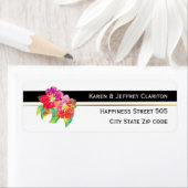 Waterverf bloemen, zwart-wit moderne bruiloft etiket (Insitu)