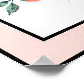  Waterverf Bloemen Zwarte Lijnen Perzik Rand Poster (Hoek)