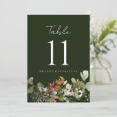 Waterverf Bloemenarrangement Trouwtafel Nummer (Staand voorkant)