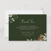 Waterverf Bloemenarrangementen Groene bruiloft Bedankkaart (Achterkant)