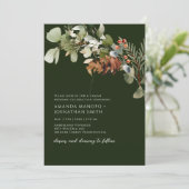 Waterverf Bloemenarrangementen Groene bruiloft Kaart (Staand voorkant)