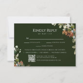 Waterverf Bloemenarrangementen Groene bruiloft RSVP Kaartje (Achterkant)