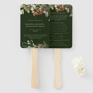 Waterverf Bloemenarrangementen Trouwprogramma Handwaaier