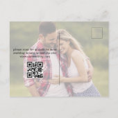 waterverf bloemenbewaar de datum ,QR code foto Aankondigingskaart (Achterkant)