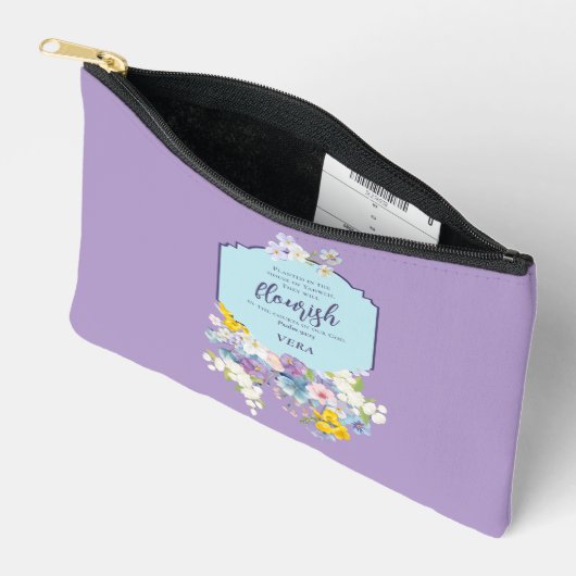 Waterverf Bloemenbijbelvers gepersonaliseerd Etui (Open)